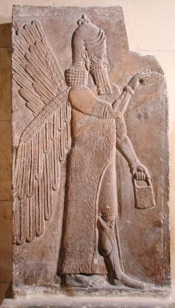 Rilievo che raffigura un genio alato, dal Palazzo di Sargon II a Khorsabad, Iraq da Assyrian